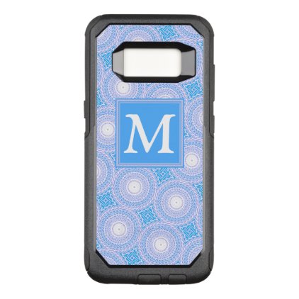 Monogram Electric blue circles pattern OtterBox Commuter Samsung Galaxy S8 Case
