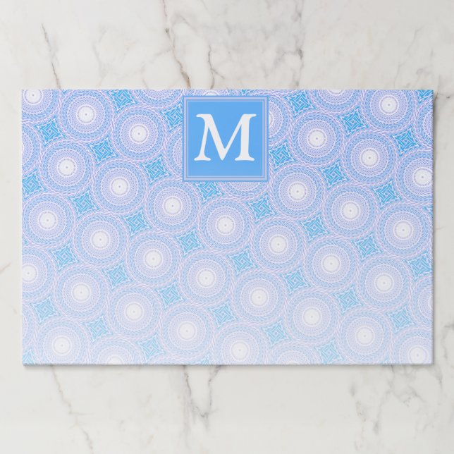 Monogram Electric blue circles pattern Paper Pad (Front)