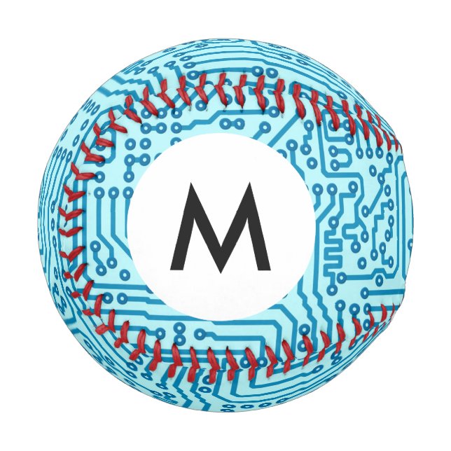 Monogram Electronic Digital Circuit Board Baseball (Front Left)