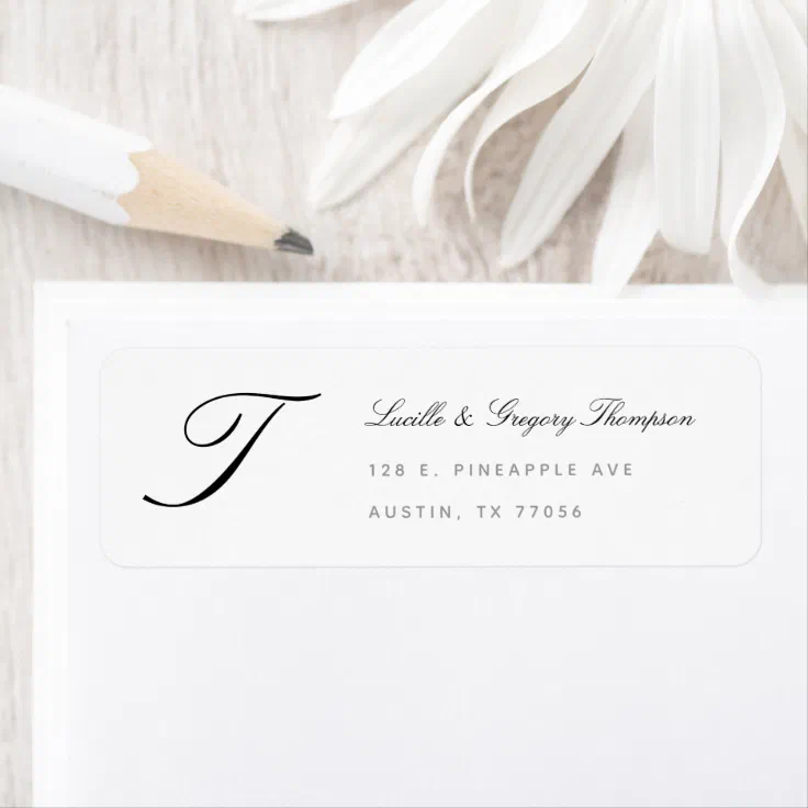 Monogram Elegance Custom Family Return Address Label | Zazzle
