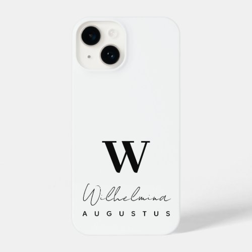 Monogram Elegance Embrace Modern Minimalist Style iPhone 14 Case