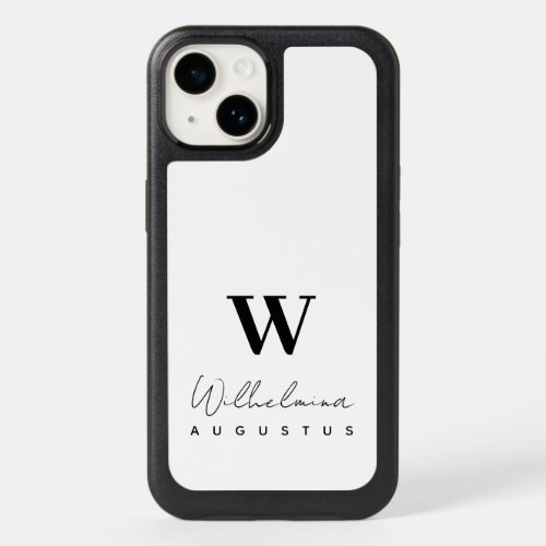 Monogram Elegance Embrace Modern Minimalist Style OtterBox iPhone 14 Case