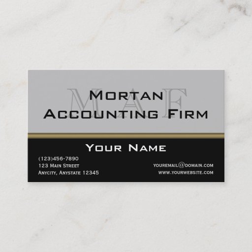 Customizable Monogram Elegance in Black Grey Gold Business Card