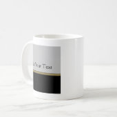 Monogram Elegance in Black Grey Gold Coffee Mug (Front Left)