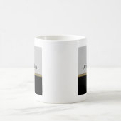 Monogram Elegance in Black Grey Gold Coffee Mug (Center)