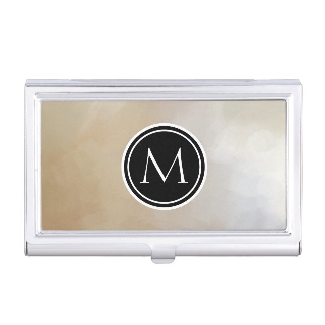 Monogram Elegant and Abstract Background Business Card Holder (Front)
