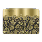 Monogram Elegant Black And Gold Vintage Damasks iPad Mini Cover Monogram Elegant Black And Gold Vintage Damasks iPad Mini Cover
