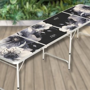 Monogram Elegant Black Beer Pong Table