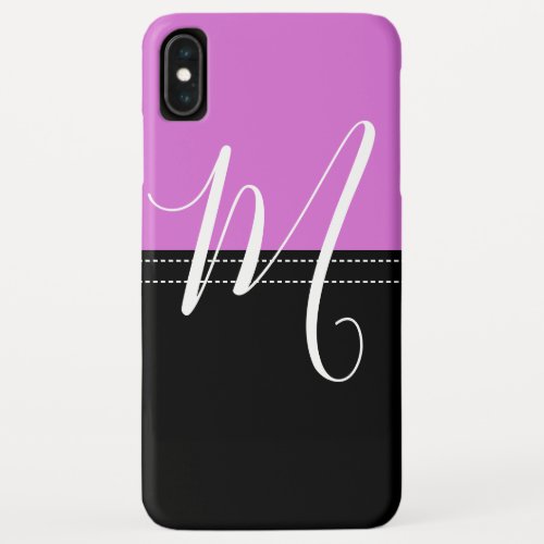 Monogram Elegant Black  Orchid Solid Color iPhone XS Max Case