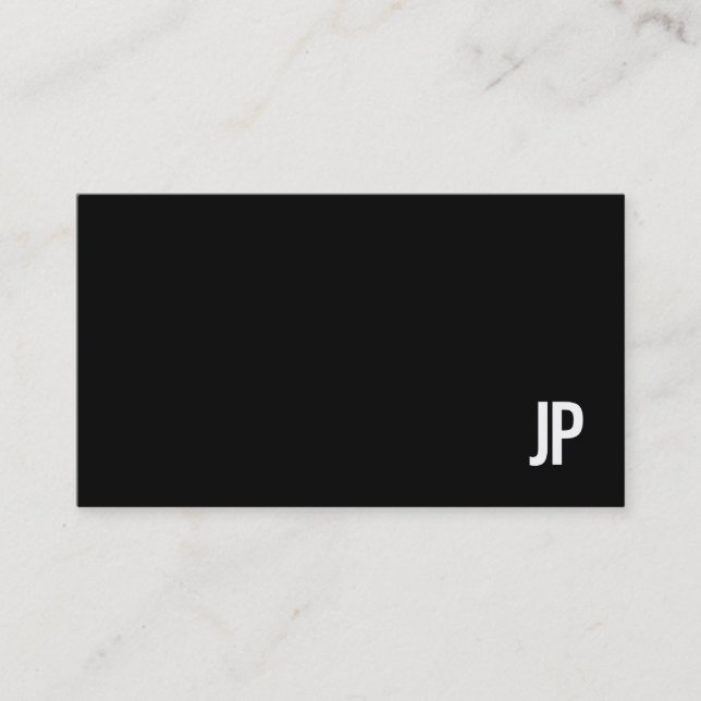 Monogram Elegant Black White Minimalist Template Business Card (Front)