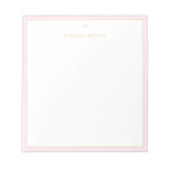 Monogram Elegant Blush Pink Gold Classy Small Notepad at Zazzle