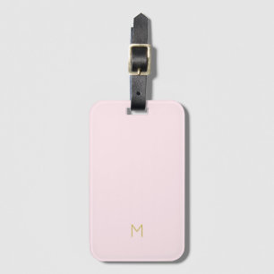 Monogram Elegant Blush Pink Gold Minimalist Classy Luggage Tag