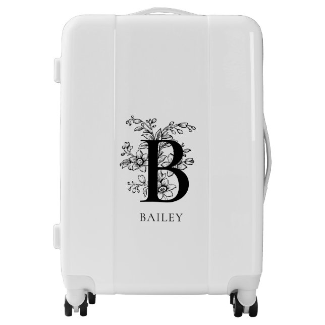 Monogram Elegant Botanical Name  Luggage (Front)