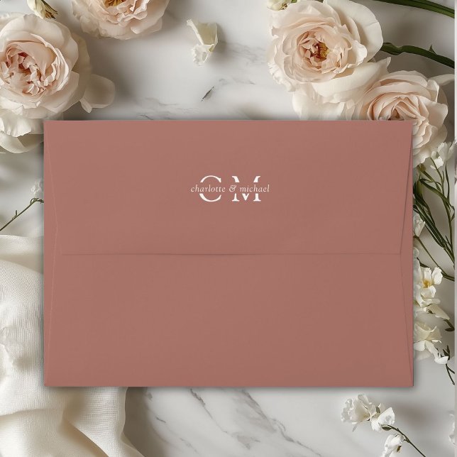 Monogram Elegant Brown  Envelope (Monogram Elegant Brown Envelope)