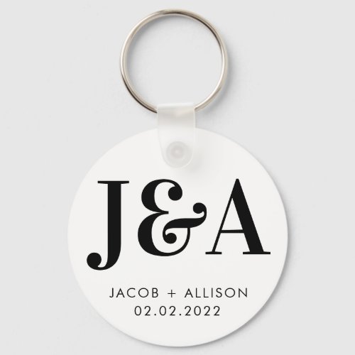 monogram elegant chocolate wedding favor classic r keychain