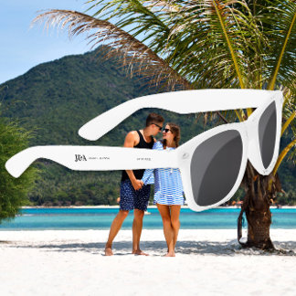 monogram elegant chocolate wedding favor  sunglasses