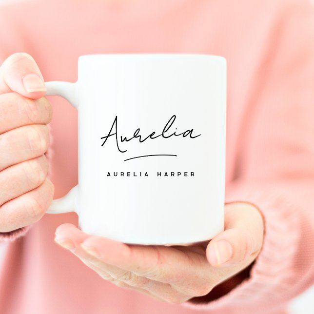 Monogram Elegant Classic Personalized Signature Coffee Mug (Creator Uploaded)