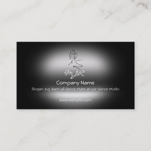 Monogram Elegant Dancers Logo metallic_effect Business Card