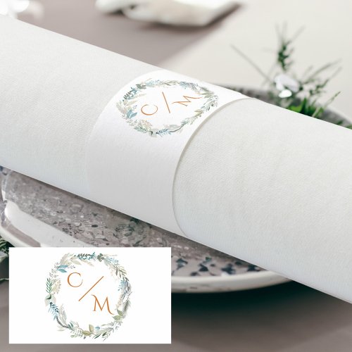 Monogram Elegant Eucalyptus Serviette Napkin Bands