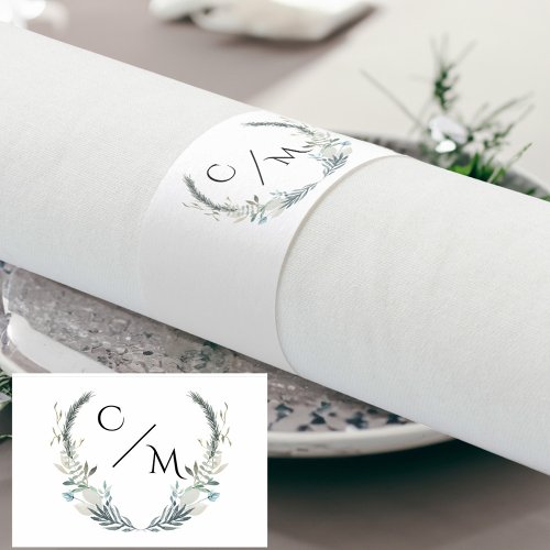 Monogram Elegant Eucalyptus Serviette Napkin Bands