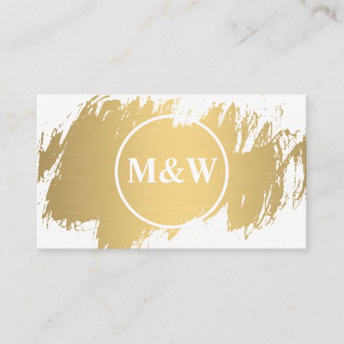 Monogram Elegant Faux Gold Grunge Business Card