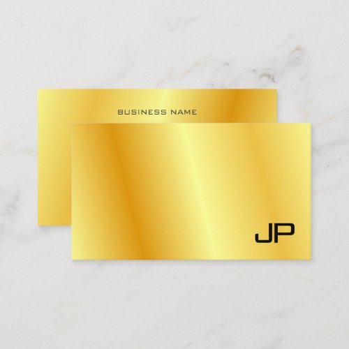Monogram Elegant Gold Look Corporate Modern Business Card
