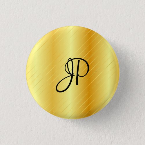 Monogram Elegant Gold Look Template Modern Button