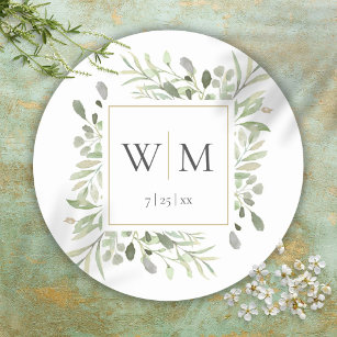 Monogram Wedding Stickers, Wedding Custom Dates Stickers, Personalized  Favor Labels, Birthday Favor, Gold Font, Wedding Invitation n045