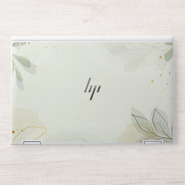 Monogram Elegant Greenery, HP EliteBook X360 1040  HP Laptop Skin (Front)