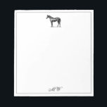 Monogram Elegant Horse Equestrian Custom Initials Notepad<br><div class="desc">Elegant Vintage Equestrian notepad,  your personalized Equestrian stationery with custom monogram for your correspondence and personal notes. Makes also a great gift for any horse lover,  barn manager,  riding instructor or other equine business professional.</div>