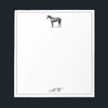 Monogram Elegant Horse Equestrian Custom Initials Notepad<br><div class="desc">Elegant Vintage Equestrian notepad,  your personalized Equestrian stationery with custom monogram for your correspondence and personal notes. Makes also a great gift for any horse lover,  barn manager,  riding instructor or other equine business professional.</div>