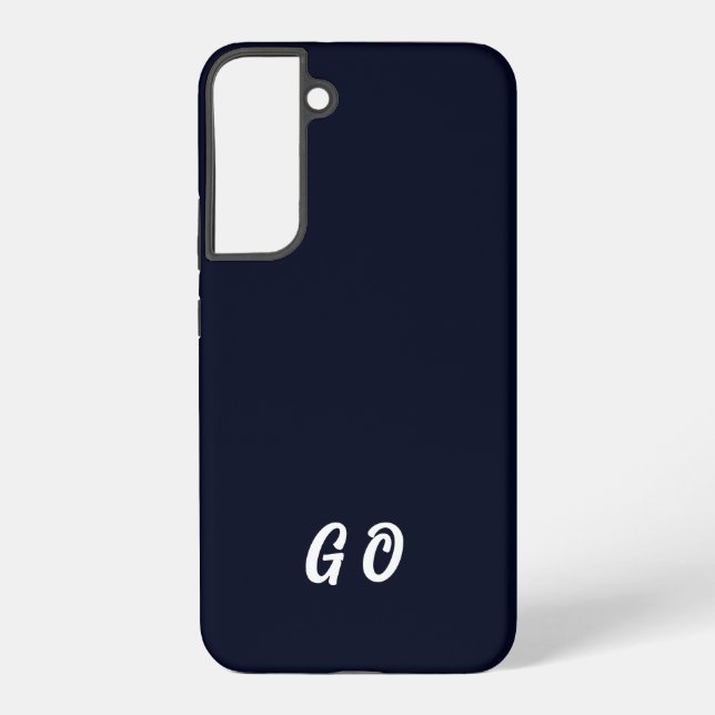 Monogram  Elegant Initial Dark Blue  Samsung Galaxy Case (Back)