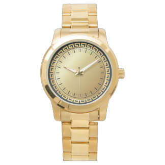 Monogram Elegant Men's Oversized Gold Bracelet Watch