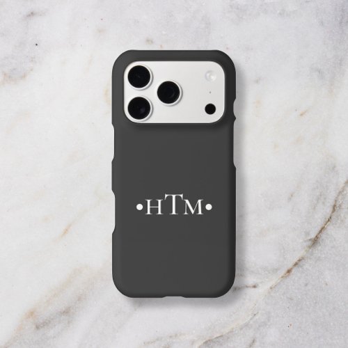 Monogram Elegant Minimal Black iPhone 17 Pro Case