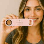 Monogram Elegant Minimal Blush Pink and Gold Bar Key<br><div class="desc">A simple stylish custom monogram design in a gold modern minimalist typography on an elegant pastel blush pink background. The monogram initials and name can easily be personalized along with the feature line to make a design as unique as you are! The perfect bespoke gift or accessory for any occasion....</div>
