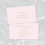 Monogram Elegant Minimal Blush Pink and Gold Business Card
