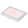 Monogram Elegant Minimal Blush Pink and Gold Business Card Case