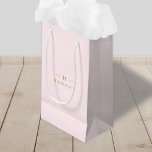 Monogram Elegant Minimal Blush Pink and Gold Small Gift Bag<br><div class="desc">A simple stylish custom monogram design in a gold modern minimalist typography on an elegant pastel blush pink background. The monogram initials and name can easily be personalized along with the feature line to make a design as unique as you are! The perfect bespoke gift or accessory for any occasion....</div>