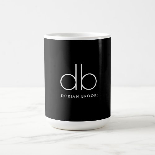 Monogram Elegant Minimal Classic Modern Black Coffee Mug