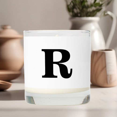 Monogram Elegant Minimal White Scented Candle