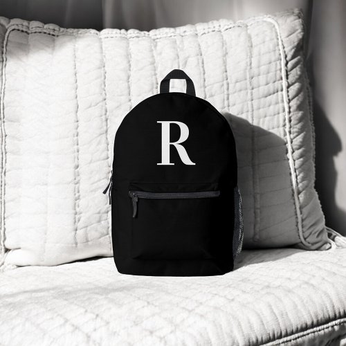 Monogram Elegant Minimalist Black Printed Backpack