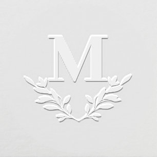 Monogram Elegant Minimalist Greenery Embosser