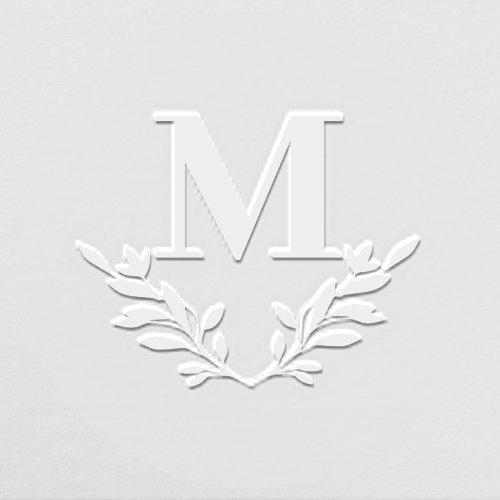 Monogram Elegant Minimalist Greenery Embosser