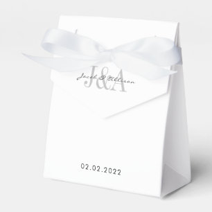 monogram elegant modern bridal party wedding favor boxes