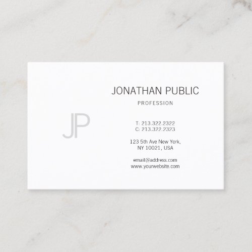 Monogram Elegant Modern Design Professional Plain Business Card