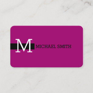 Monogram Elegant Modern Flirt & Black Business Card