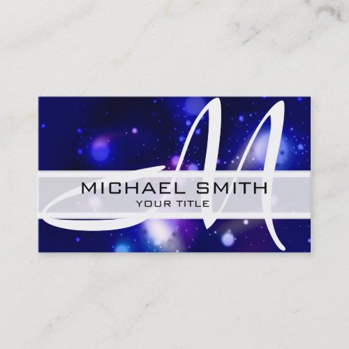 Monogram Elegant Modern Galaxy Business Card