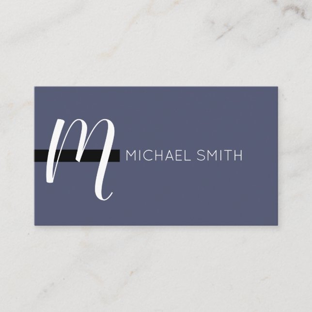 Monogram Elegant Modern Independence and Black Business Card (Front)