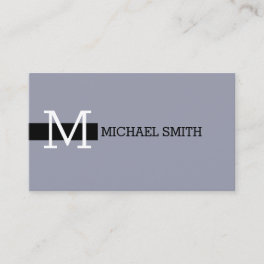 Monogram Elegant Modern Manatee & Black Business Card