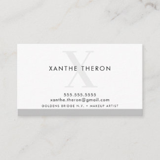MONOGRAM elegant modern minimal cool gray grey Business Card